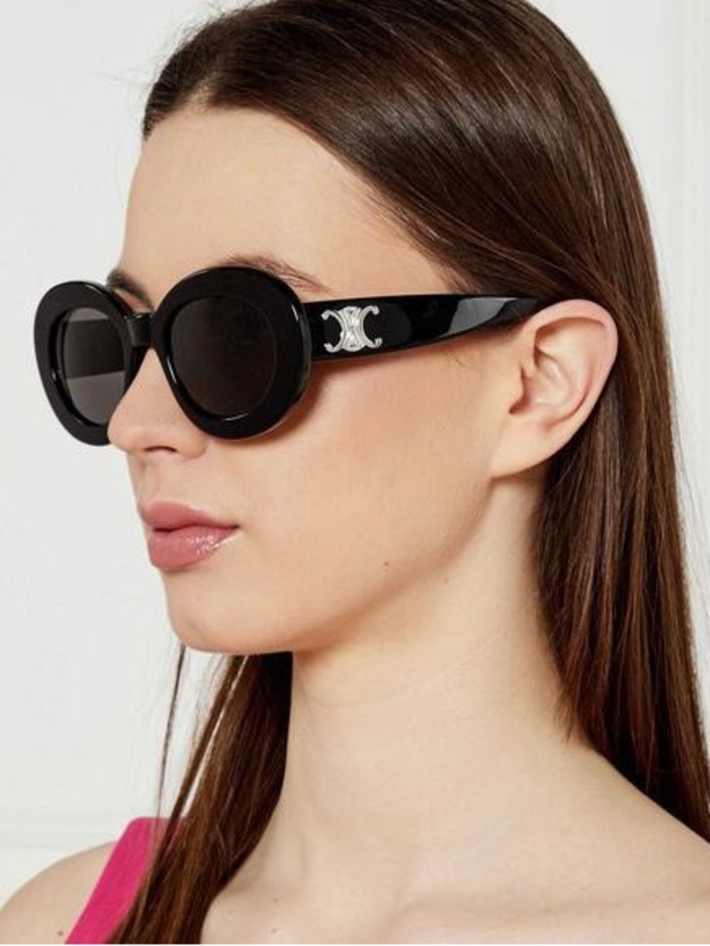 Celine Black Round Logo-Detail Sunglasses - Picture 4 of 4